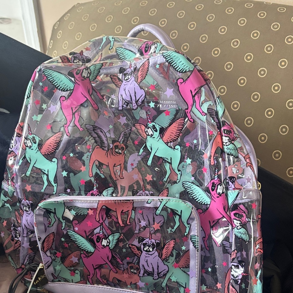 Betsey Johnson Multicolor Winged Dog Backpack